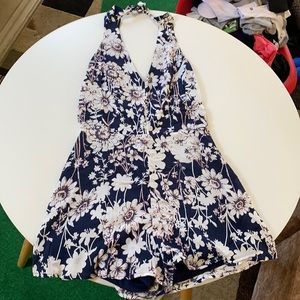 Floral halter neck romper